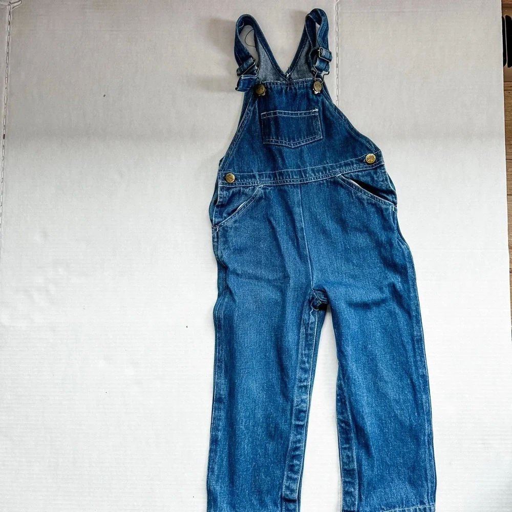 Vintage 90's Kids Talk Denim Jean Overalls Size 4T